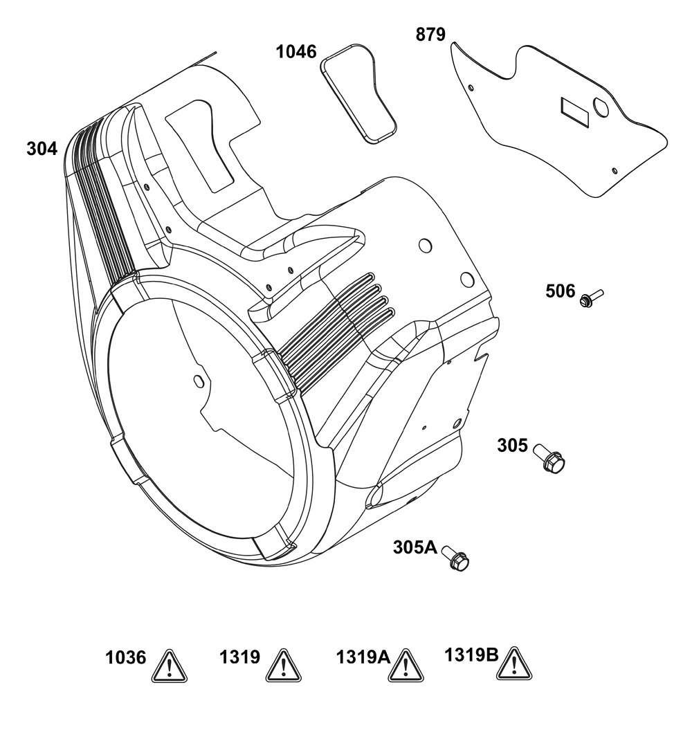Blower Housing Group Diagram and Parts List for 356447-0597-G1 200000 - 399999 Briggs and Stratton Engine
